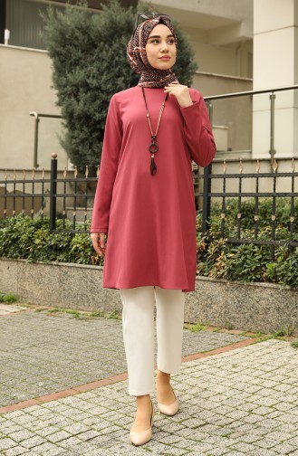 Basic Kolyeli Tunik 4013-02 Gül Kurusu