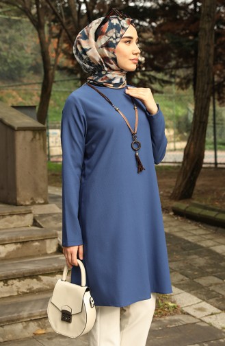 Basic Kolyeli Tunik 4013-05 İndigo