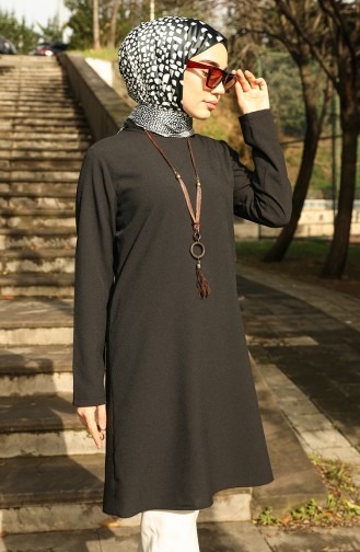 Basic Kolyeli Tunik 4013-08 Siyah