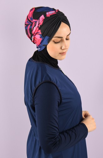 Schwarz Hijab Badeanzug 8006-11-03
