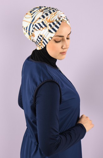 Dunkelblau Hijab Badeanzug 8006-13-01