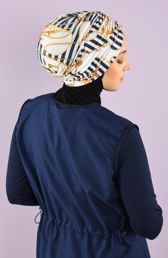 Dunkelblau Hijab Badeanzug 8006-13-01