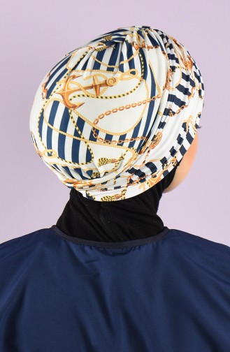 Dunkelblau Hijab Badeanzug 8006-13-01