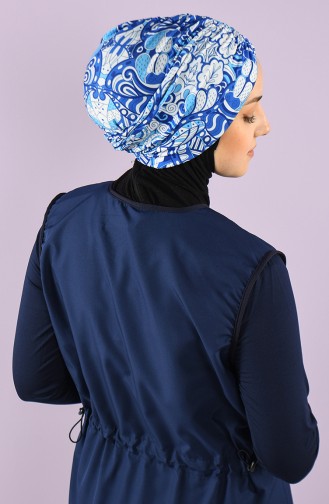 Saks-Blau Hijab Badeanzug 8006-14-01