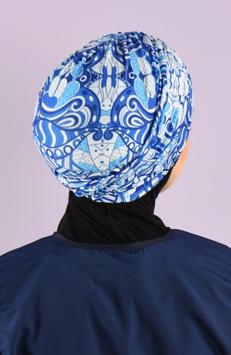 Saks-Blau Hijab Badeanzug 8006-14-01