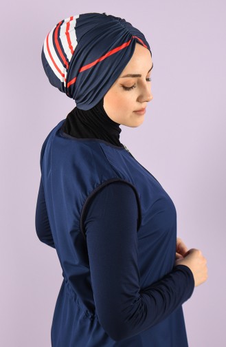 Dunkelblau Hijab Badeanzug 8006-8-03