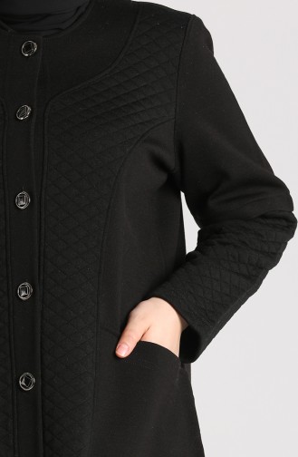Plus Size Knitwear Buttoned Sweater 0882-01 Black 0882-01