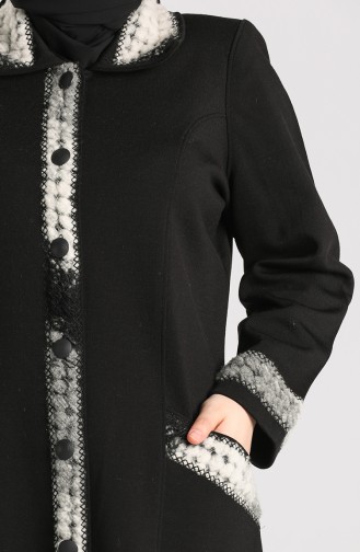 Plus Size Knitwear Garnish Sweater 0883-02 Black Beige 0883-02