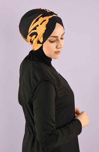 Schwarz Hijab Badeanzug 8006-5-02