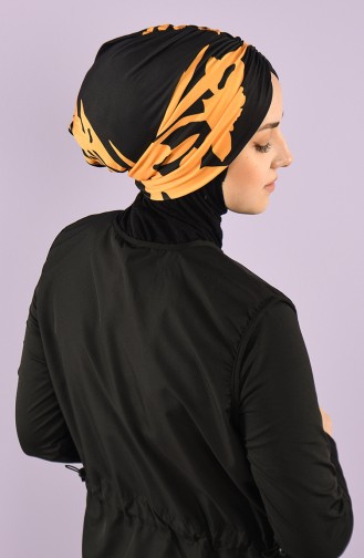 Schwarz Hijab Badeanzug 8006-5-02