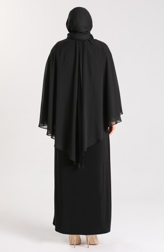 Schwarz Hijab-Abendkleider 9361-01