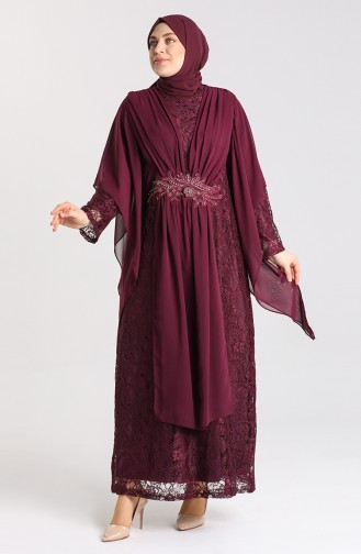 Zwetschge Hijab-Abendkleider 9364-06