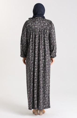 Dunkelblau Hijab Kleider 4782A-04