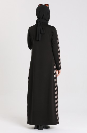 Şal Yaka Elbise 20817-01 Siyah