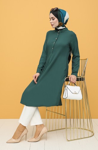 A Pleat Tunic 5002-03 Emerald Green 5002-03