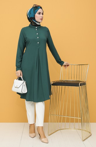 A Pleat Tunic 5002-03 Emerald Green 5002-03