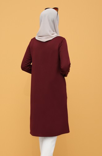 Taş Baskılı Tunik 8296-03 Bordo