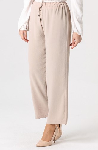 Aerobin Fabric waist Elastic Pants 2014-02 Beige 2014-02
