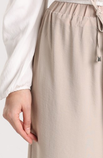 Aerobin Fabric waist Elastic Pants 2014-02 Beige 2014-02