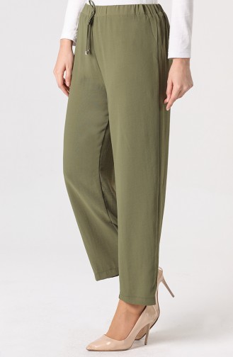 Aerobin Fabric waist Elastic Pants 2014-04 Khaki 2014-04