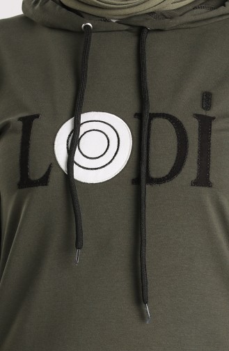 Kapüşonlu Sweatshirt 0952-04 Haki