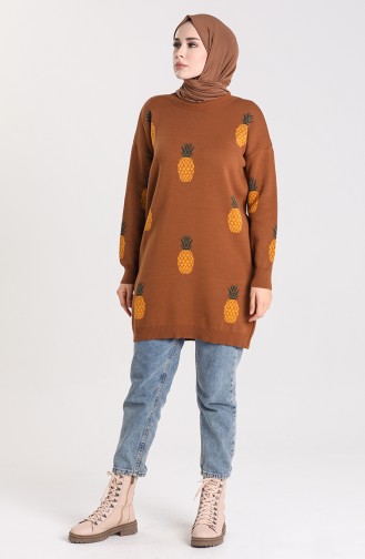 Knitwear Patterned Tunic 4273-02 Tobacco 4273-02