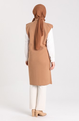 Knitwear Vest with Pockets 0566-02 Milky Coffee 0566-03