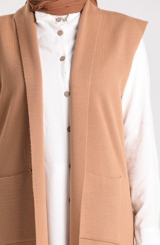 Knitwear Vest with Pockets 0566-02 Milky Coffee 0566-03