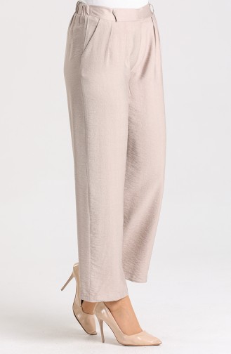 Flared Linen Trousers 2022-03 Beige 2022-03