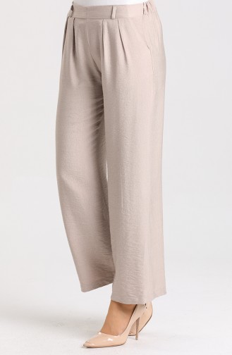 Flared Linen Trousers 2022-03 Beige 2022-03