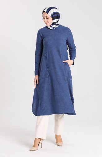 Long Tunic with Pockets 5209-01 Saxe Blue 5209-01