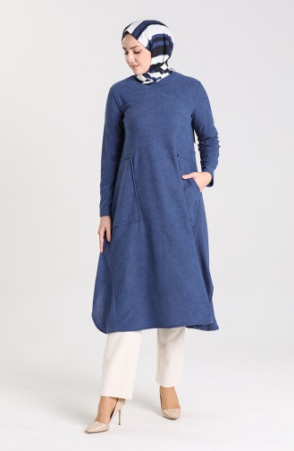 Long Tunic with Pockets 5209-01 Saxe Blue 5209-01