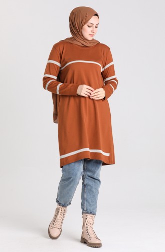 Knitwear Tunic with Pockets 55036-02 Tobacco 55036-02