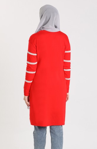Knitwear Tunic with Pockets 55036-03 Red 55036-03