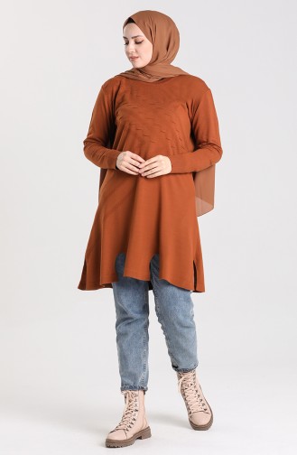 Triko Tunik 55223-04 Taba