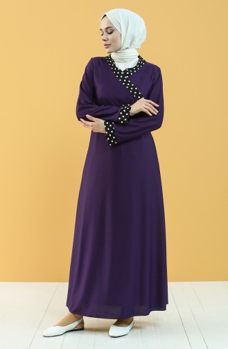 Polka Dot Garnili Prayer Dress 4564-02 Purple 4564-02