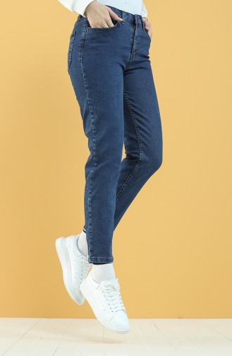 Jeans with Pockets 7510-02 Navy Blue 7510-02