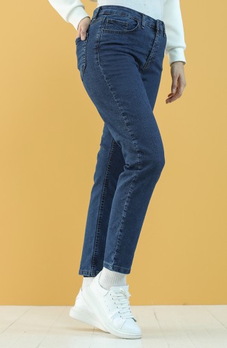 Jeans with Pockets 7510-02 Navy Blue 7510-02