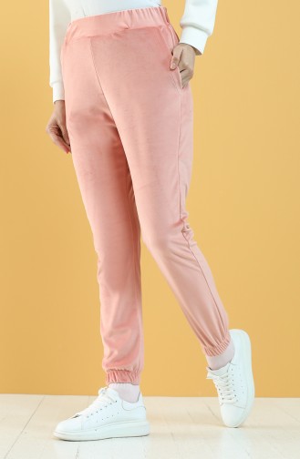 Velvet Jogger Sweatpants with Pockets 8899-01 Powder 8899-01