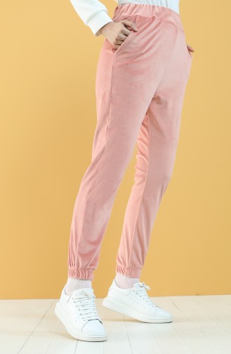 Velvet Jogger Sweatpants with Pockets 8899-01 Powder 8899-01