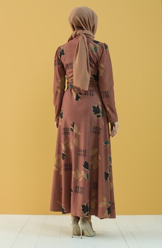 Beige-Rose Hijab Kleider 5233-03