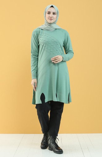 Triko Tunik 55223-07 Çağla Yeşili