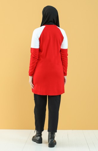 Knitwear Elastic Sleeve Tunic 55236-05 Red 55236-05