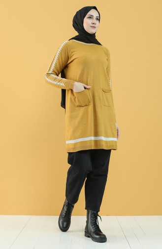 Knitwear Tunic with Pockets 55242-04 Mustard 55242-04