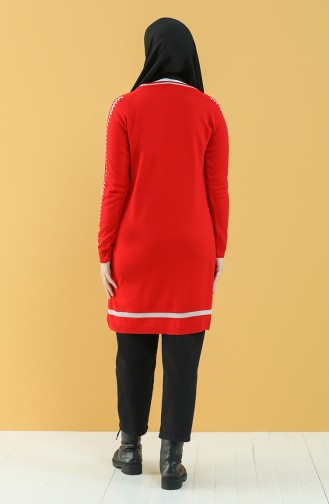 Knitwear Tunic with Pockets 55242-09 Red 55242-09