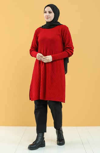 Triko Tunik 55367-04 Kırmızı