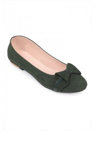 Green Woman Flat Shoe 7513-3