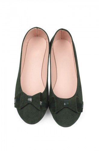 Green Woman Flat Shoe 7513-3