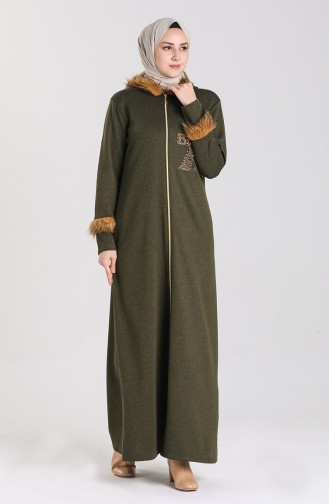 Khaki Abaya 0101-03