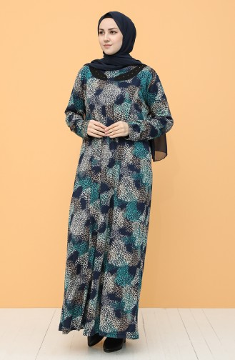 Dunkelblau Hijab-Abendkleider 0104-03